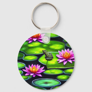 Little Frog on Lily Pad Key Ring