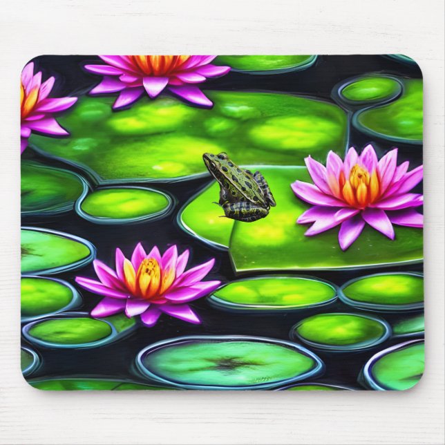 Little Frog on Lily Pad Mouse Mat (Front)