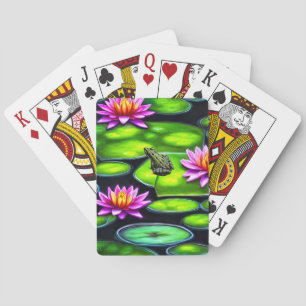 Little Frog on Lily Pad Playing Cards