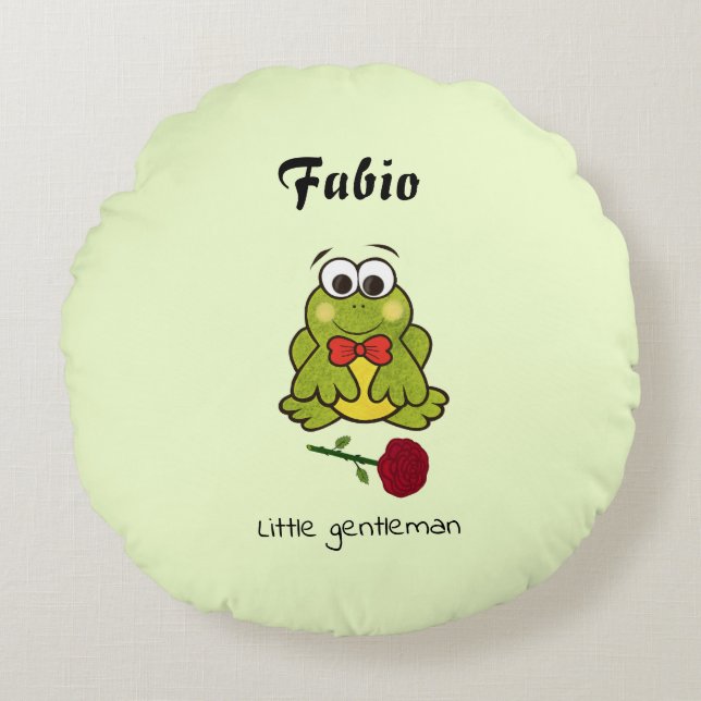 Little frog round cushion (Front)