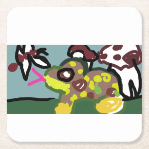Little  frog  square paper coaster