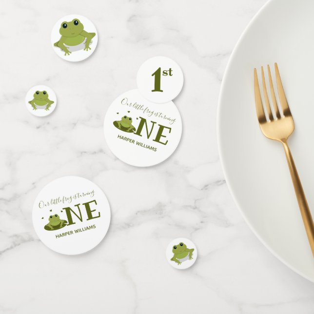 Little Frog Turning One Cute Animal First Birthday Confetti (Group)