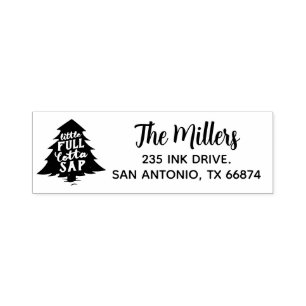 Little Full Lotta Sap Christma Return Address Self-inking Stamp