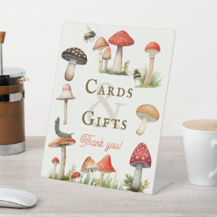Little Fun Guy Mushroom Bee Baby Cards & Gifts Pedestal Sign