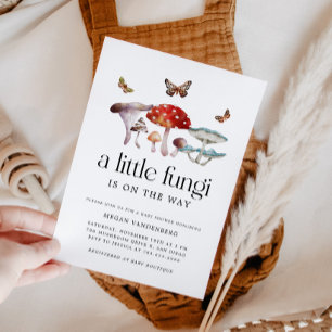 Little Fungi Mushroom Boy Baby Shower Invitation