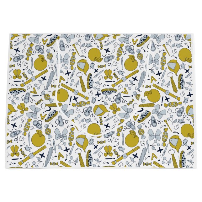 Little Funny School Things Large Gift Bag (Front)