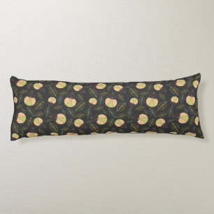 Little funny tick bug and leafs seamless pattern body cushion