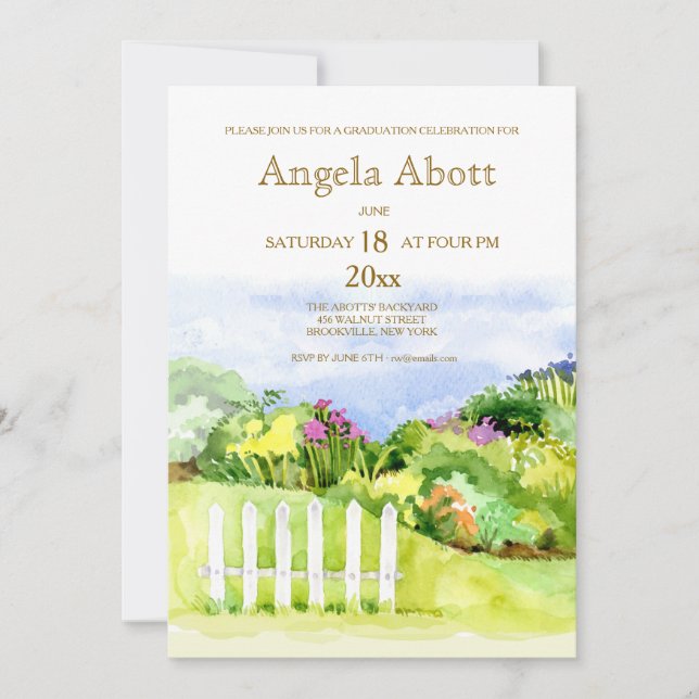 Little Garden Graduation Party Invitation (Front)