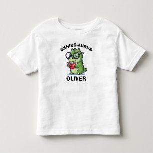 Little Geniusaurus Dinosaur Reading Book & Glasses Toddler T-Shirt