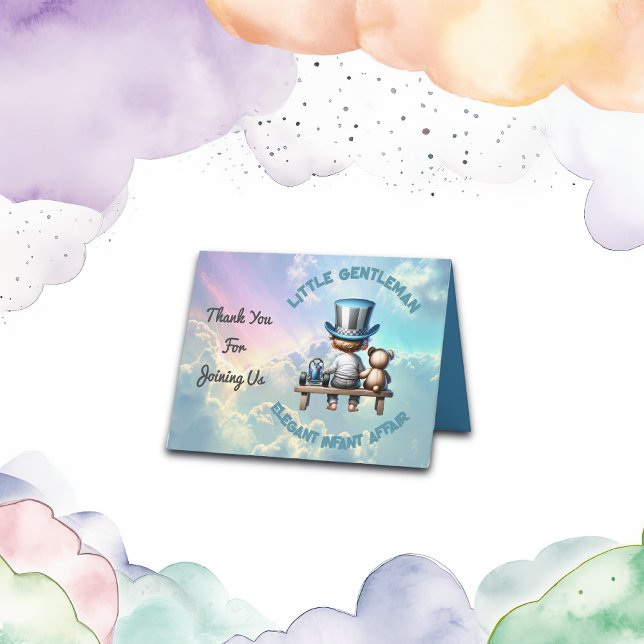 Little Gentleman Baby Shower |  Thank You Card (Creator Uploaded)