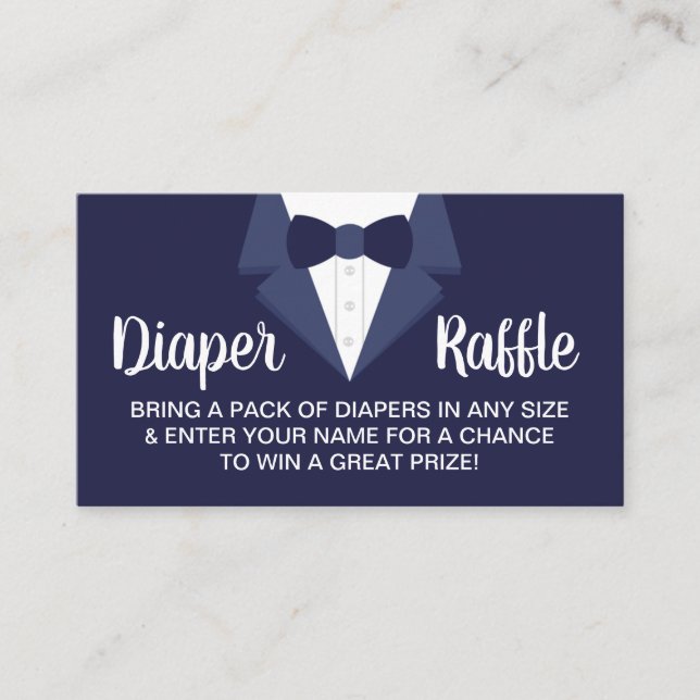 Little Gentleman Diaper Raffle Ticket, Tuxedo Business Card (Front)