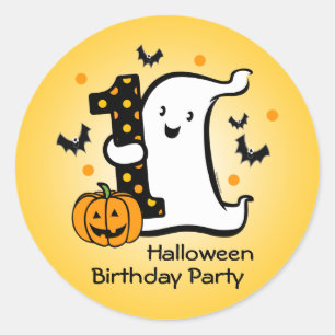 Little Ghost 1st Birthday Classic Round Sticker