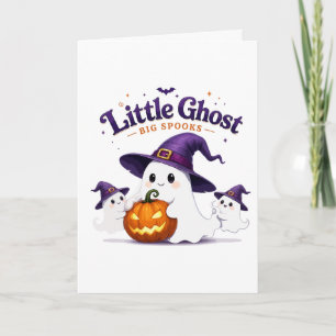 Little Ghost Big Spooks Cute Halloween Card