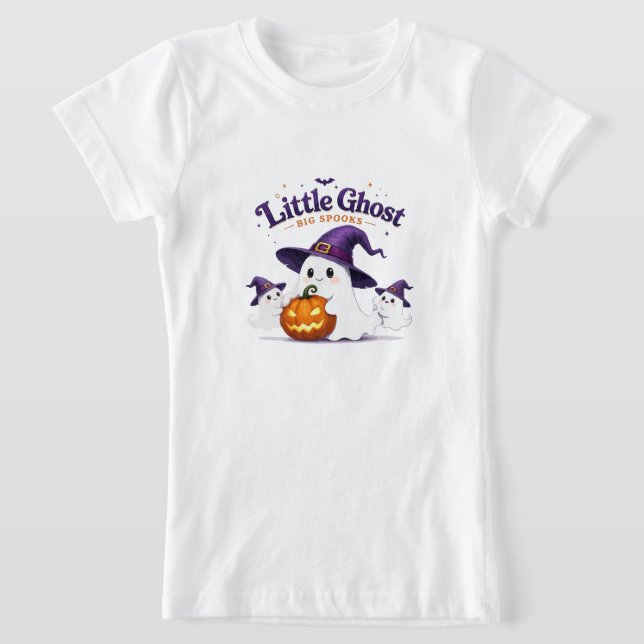  Little Ghost Big Spooks Cute Halloween T-Shirt (Laydown)