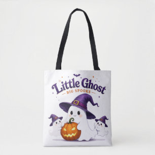 Little Ghost Big Spooks Cute Halloween Tote Bag