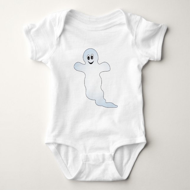 Little Ghost Design Baby Bodysuit (Front)