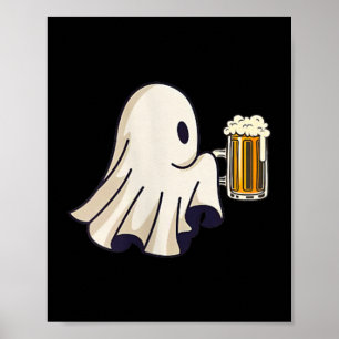 Little Ghost Drinking Beer Funny Halloween Costume Poster