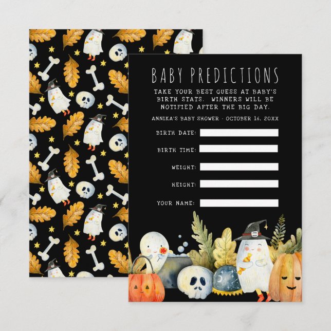 Little Ghost | Halloween Baby Shower Guessing Game Invitation (Front/Back)