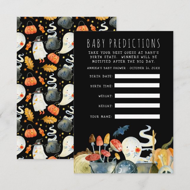 Little Ghost | Halloween Baby Shower Guessing Game Invitation (Front/Back)