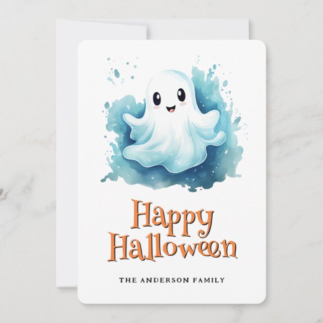Little Ghost Happy Halloween Card (Front)