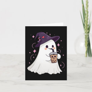 Little Ghost Ice Coffee Spooky Season Cute Ghost H Card