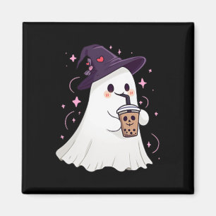 Little Ghost Ice Coffee Spooky Season Cute Ghost H Magnet