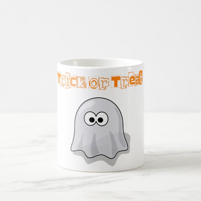 Little GHOST in Halloween, Trick or Treat?   Coffee Mug (Center)