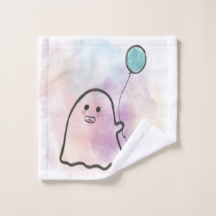 Little ghost with a balloon wash cloth