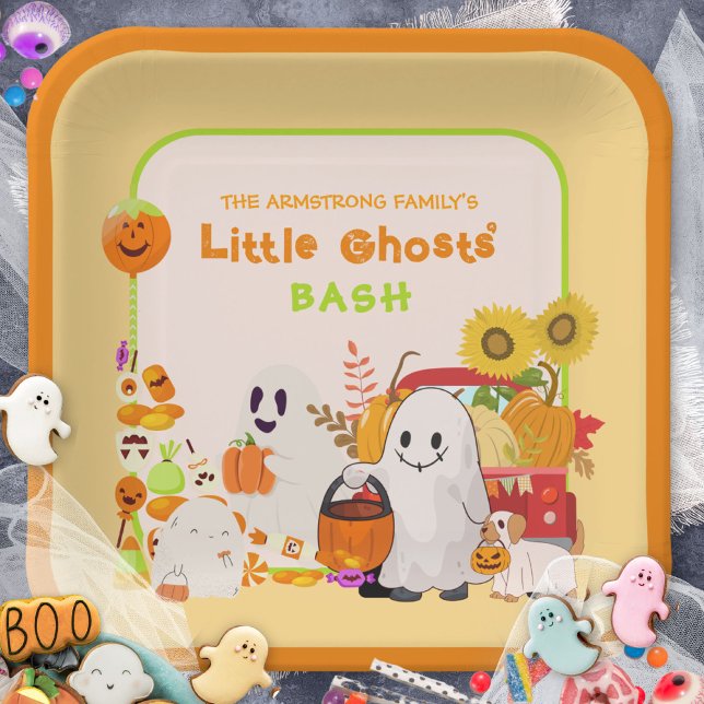 Little Ghosts Family Halloween Party Paper Plate (Little Ghosts Family Halloween Party Paper Plates ©Susanne Sachers - Sunny Mind 👻)