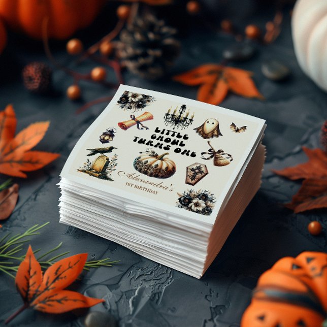 Little Ghoul First Birthday Napkin (Creator Uploaded)