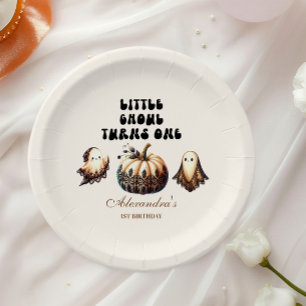 Little Ghoul First Birthday Paper Plate
