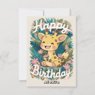 Little Gift Giraffe Birthday Card
