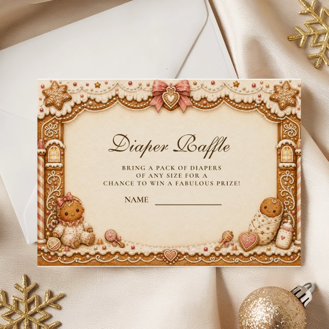 Little Gingerbread Man Diaper Raffle Enclosure Card (Creator Uploaded)