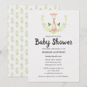 Little Giraffe Baby Shower invitation