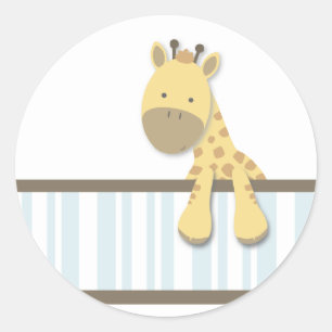 Little Giraffe {Blue}   Stickers