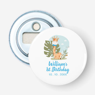 Little Giraffe (Boy Safari Animal) Birthday Bottle Opener