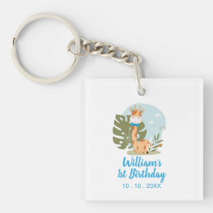 Little Giraffe (Boy Safari Animal) Birthday Key Ring