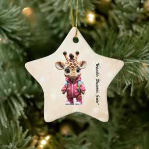 "Little Giraffe Explorer" Ceramic Tree Decoration