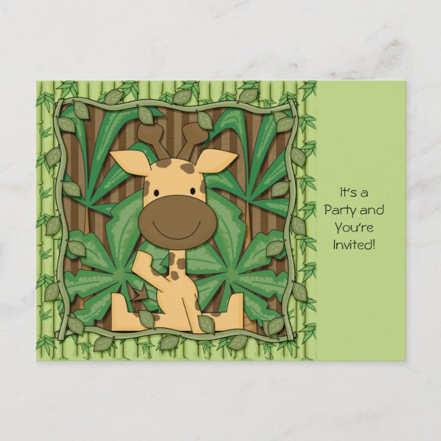 Little Giraffe Invitation Postcard (Front)