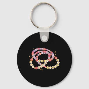Little Girl 100 Days Of School Friendship Bracelet Key Ring