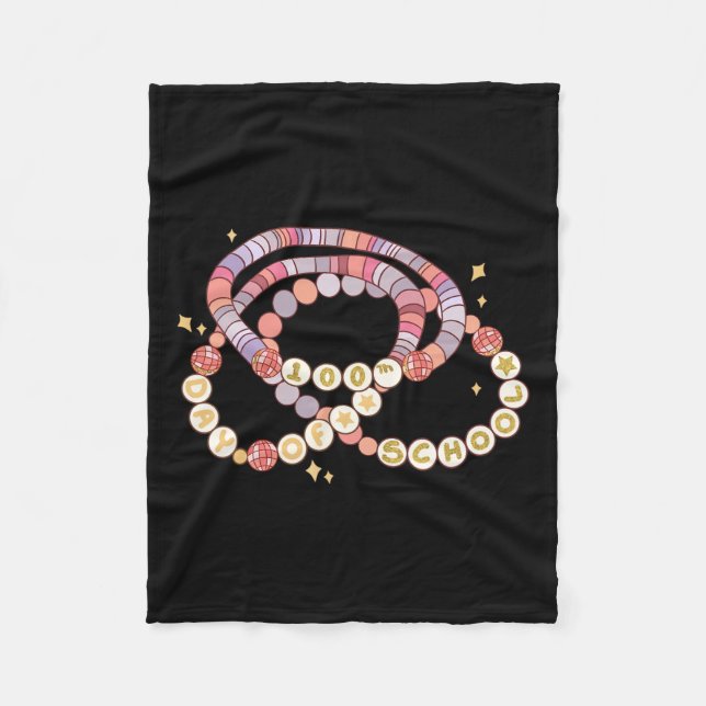 Little Girl 100 Days Of School Funny Friendship Br Fleece Blanket (Front)