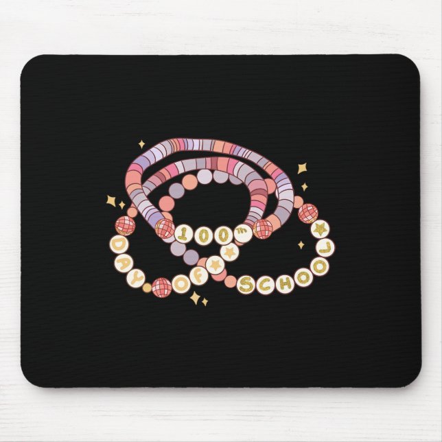 Little Girl 100 Days Of School Funny Friendship Br Mouse Mat (Front)