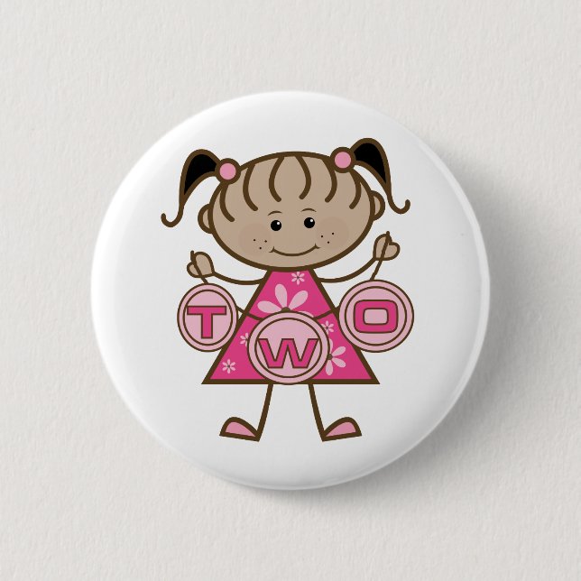 Little Girl 2nd Birthday T-shirts and Gifts 6 Cm Round Badge (Front)