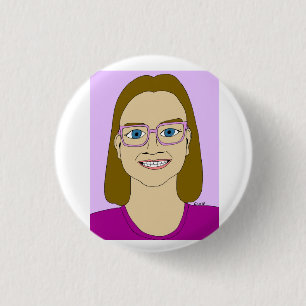 little girl 3 cm round badge