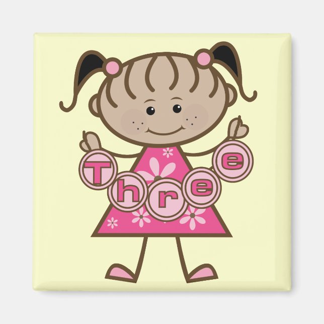 Little Girl 3rd Birthday Tshirts and Gifts Magnet (Front)