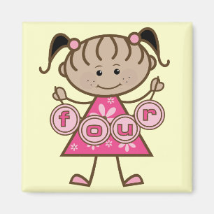 Little Girl 4th Birthday Tshirts and Gifts Magnet