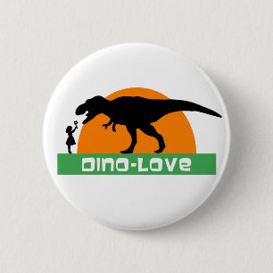Little girl and dinosaur 6 cm round badge
