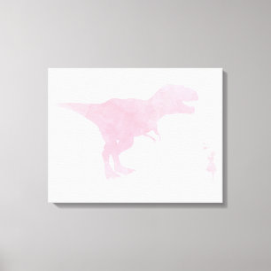 Little Girl and Dinosaur Canvas - Girls TRex Art