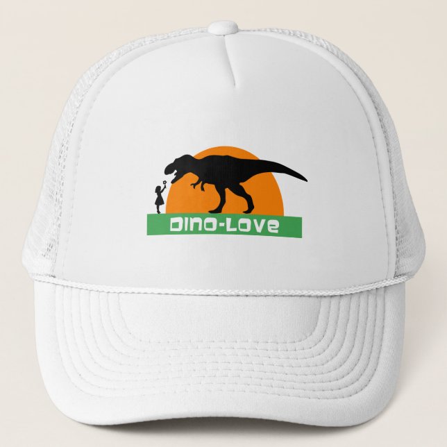 Little girl and dinosaur trucker hat (Front)