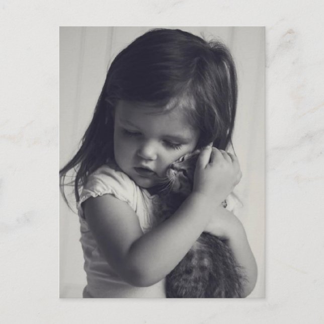 Little girl and kitten postcard (Front)